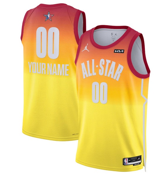 Men's 2023 All-Star Active Player Custom Orange Game Swingman Stitched Basketball Jersey - Click Image to Close