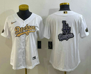 Women's Los Angeles Dodgers Big Logo White 2022 All Star Stitched Cool Base Nike Jerseys