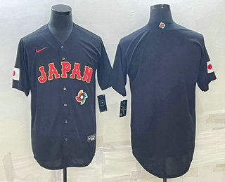 Men's Japan Baseball Blank 2023 Black World Classic Stitched Jersey