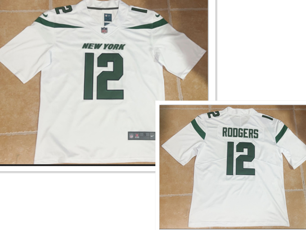 Men's New York Jets #12 Aaron Rodgers White 2023 Vapor Untouchable Stitched Nike Limited Jersey - Click Image to Close