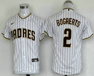 Youth San Diego Padres #2 Xander Bogaerts White Cool Base Stitched Baseball Jersey