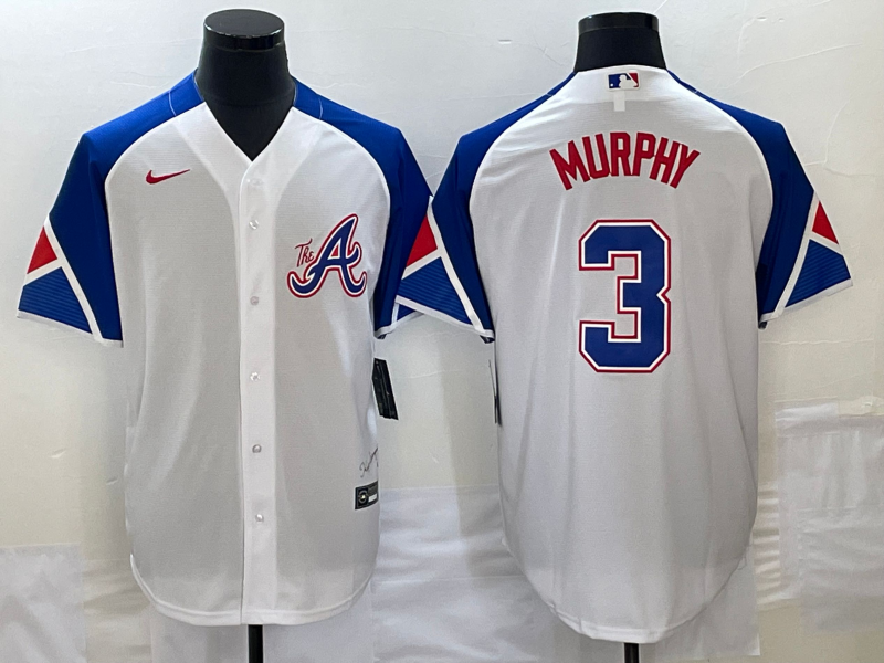Men's Atlanta Braves #3 Dale Murphy White 2023 City Connect Cool Base Stitched Jersey