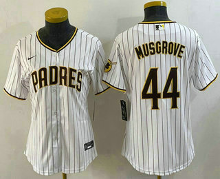 Women's San Diego Padres #44 Joe Musgrove White Stitched MLB Cool Base Nike Jersey - Click Image to Close