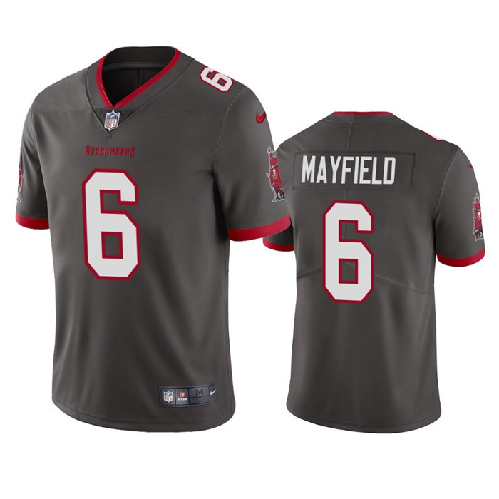 Men's Tampa Bay Buccaneers #6 Baker Mayfield Gray Vapor Untouchable Limited Stitched Jersey - Click Image to Close
