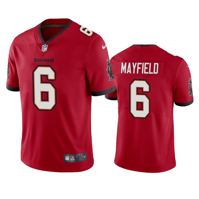 Men's Tampa Bay Buccaneers #6 Baker Mayfield Red Vapor Untouchable Limited Stitched Jersey - Click Image to Close