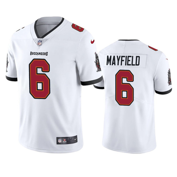 Men's Tampa Bay Buccaneers #6 Baker Mayfield White Vapor Untouchable Limited Stitched Jersey - Click Image to Close