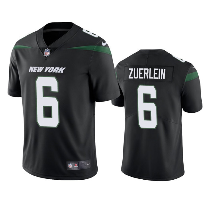 Men's New York Jets #6 Greg Zuerlein Black Vapor Untouchable Limited Stitched Jersey - Click Image to Close