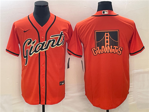Men's San Francisco Giants Orange Team Big Logo Cool Base Stitched Baseball Jersey - Click Image to Close