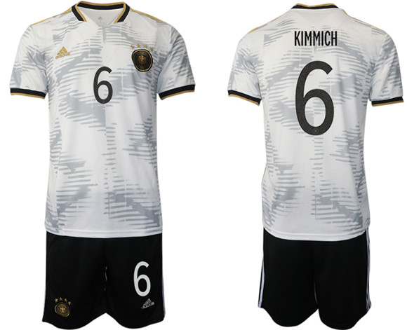 Men's Germany #6 Kimmich White Home Soccer Jersey Suit - Click Image to Close