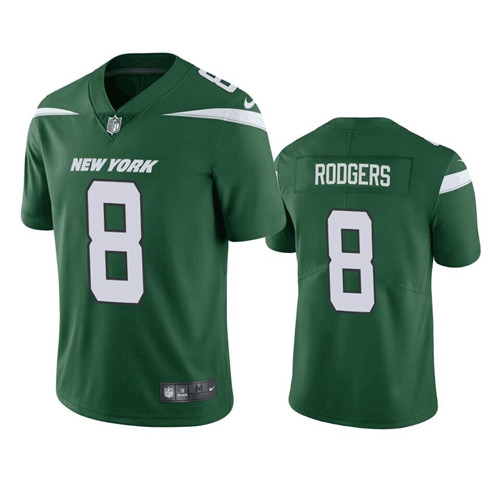 Men's New York Jets #8 Aaron Rodgers Green Vapor Untouchable Limited Stitched Jersey - Click Image to Close