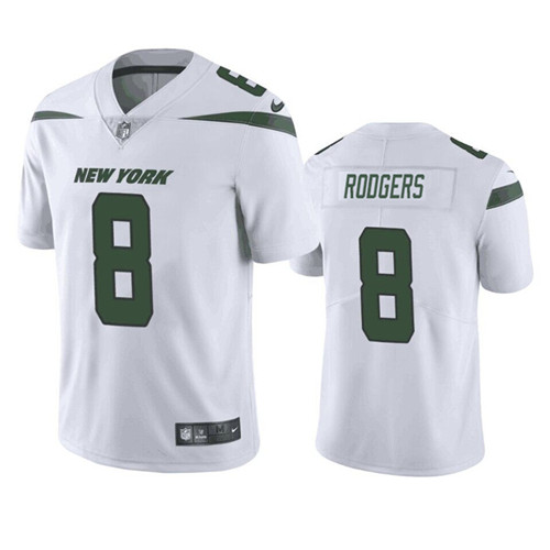 Men's New York Jets #8 Aaron Rodgers White Vapor Untouchable Limited Stitched Jersey - Click Image to Close