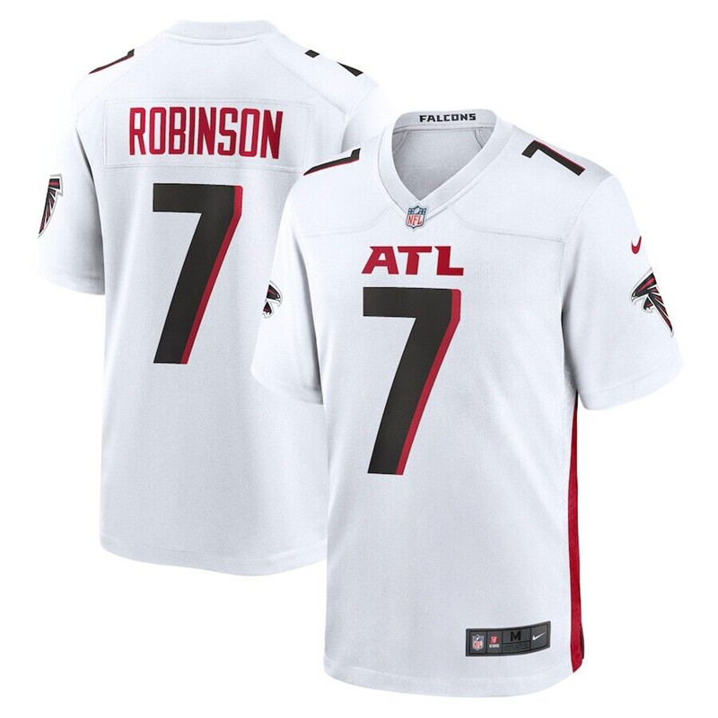 Nike Atlanta Falcons #7 Bijan Robinson White 2023 NFL Draft Vapor Limited Jersey - Click Image to Close