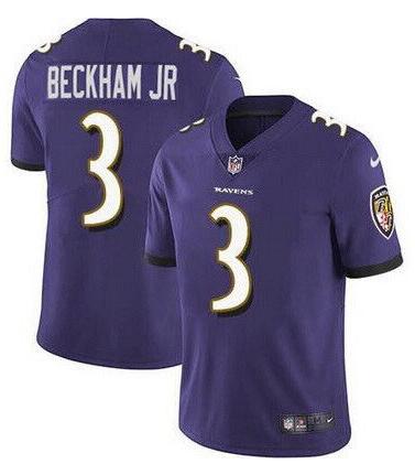 Nike Baltimore Ravens #3 Odell Beckham Jr Purple Vapor Untouchable Limited Jersey