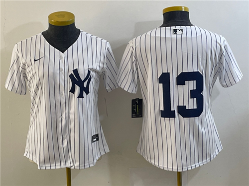 Women's New York Yankees #13 Joey Gallo White No Name Stitched MLB Nike Cool Base Jersey - Click Image to Close