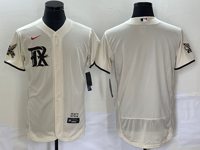 Men's Texas Rangers Blank Cream 2023 City Connect Flex Base Stitched Baseball Jersey - Click Image to Close