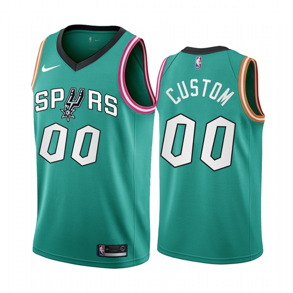 San Antonio Spurs Customized 2022-23 Teal City Edition Stitched Basketball Jersey - Click Image to Close