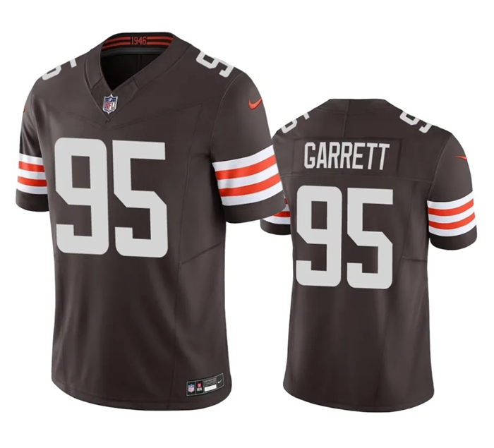 Men's Cleveland Browns #95 Myles Garrett Brown 2023 F.U.S.E. Vapor Untouchable Limited Stitched Jers