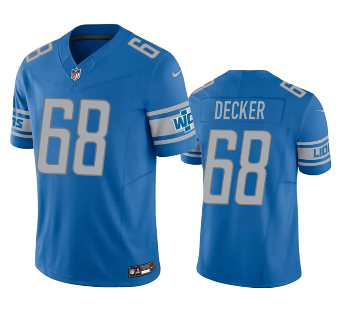 Men's Detroit Lions #68 Taylor Decker Blue 2023 F.U.S.E. Vapor Untouchable Limited Stitched Jersey - Click Image to Close