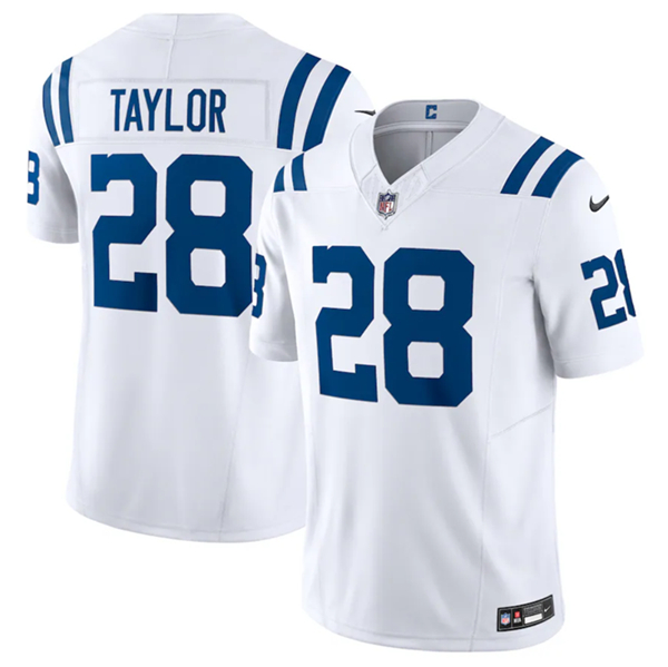 Men's Indianapolis Colts #28 Jonathan Taylor White 2023 F.U.S.E Vapor Untouchable Stitched Football