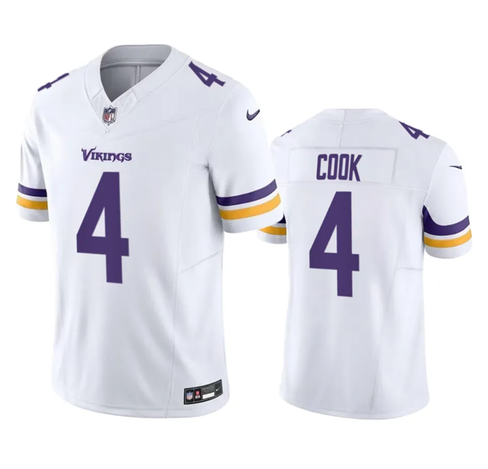 Men's Minnesota Vikings #4 Dalvin Cook White 2023 F.U.S.E. Vapor Untouchable Stitched Jersey - Click Image to Close