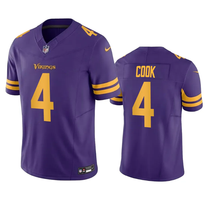 Men's Minnesota Vikings #4 Dalvin Cook Purple 2023 F.U.S.E. Color Rush Stitched Jersey - Click Image to Close