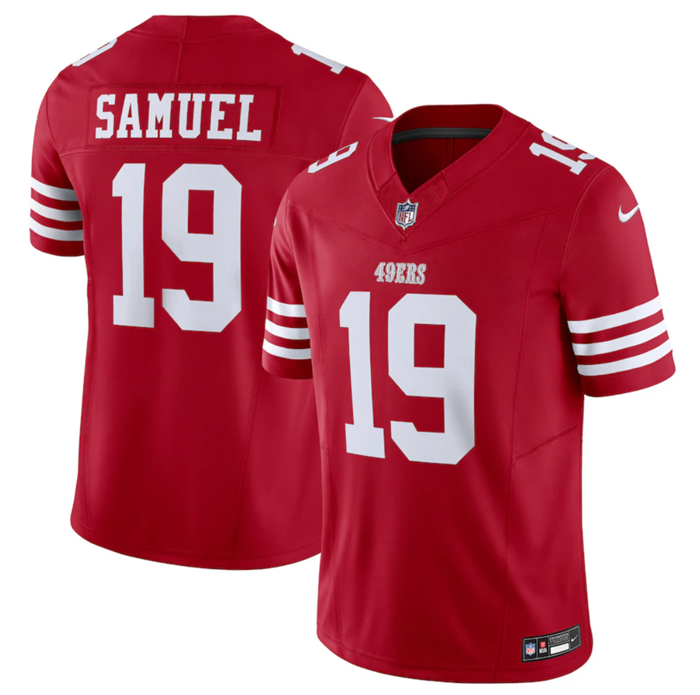 Men's San Francisco 49ers #19 Deebo Samuel Red 2023 F.U.S.E. Vapor Untouchable Limited Stitched Foot - Click Image to Close