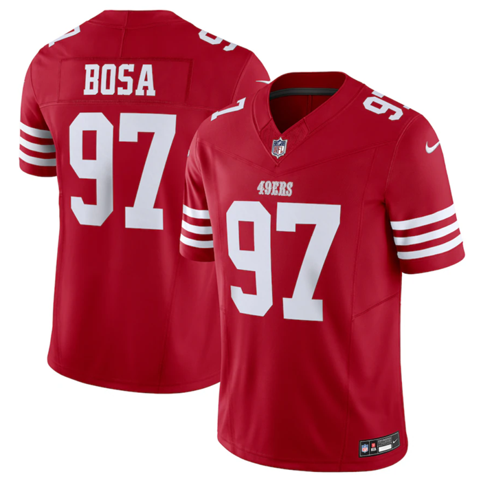 Men's San Francisco 49ers #97 Nick Bosa Red 2023 F.U.S.E. Vapor Untouchable Limited Stitched Footbal - Click Image to Close