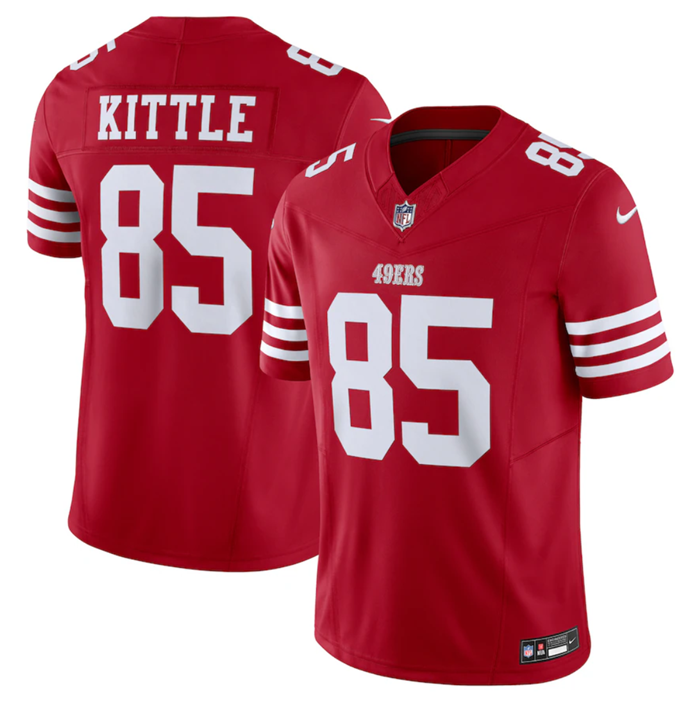 Men's San Francisco 49ers #85 George Kittle Red 2023 F.U.S.E. Vapor Untouchable Limited Stitched Foo - Click Image to Close
