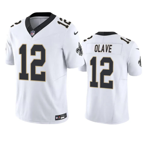 Men's New Orleans Saints #12 Chris Olave White 2023 F.U.S.E. Vapor Untouchable Limited Stitched Jers
