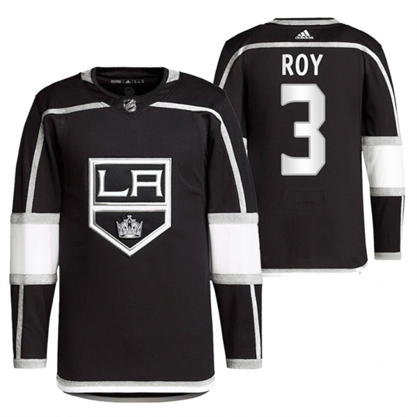 Men's Los Angeles Kings #3 Matt Roy Black Stitched Jersey - Click Image to Close