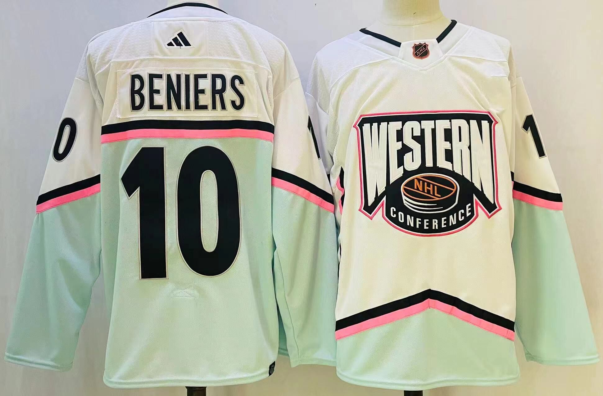 Men's Seattle Kraken #10 Matty Beniers 2023 White All-Star Game Stitched Jersey - Click Image to Close