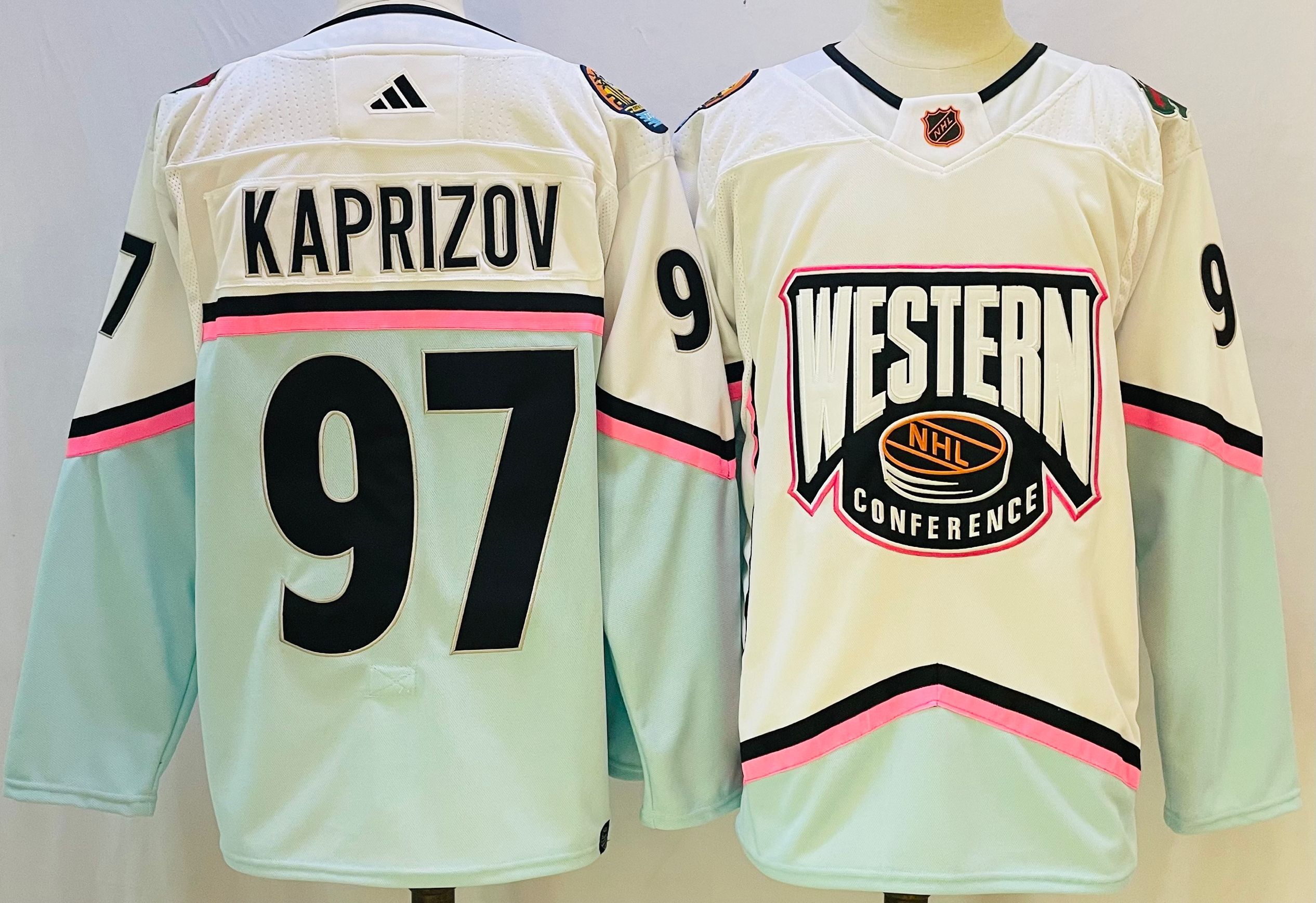 Men's Minnesota Wild #97 Kirill Kaprizov White 2023 All Star Authentic Jersey - Click Image to Close