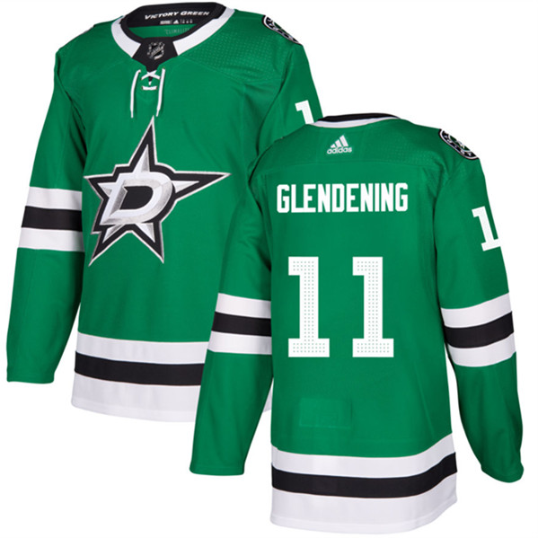Men's Dallas Stars #11 Luke Glendening Green Stitched Jersey - Click Image to Close