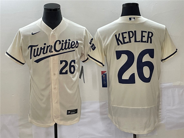 Men's Minnesota Twins #26 Max Kepler Cream Flex Base Stitched Baseball Jersey - Click Image to Close