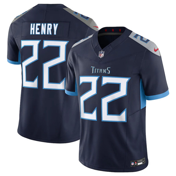 Men's Tennessee Titans #22 Derrick Henry Navy 2023 F.U.S.E Vapor Untouchable Stitched Jersey - Click Image to Close