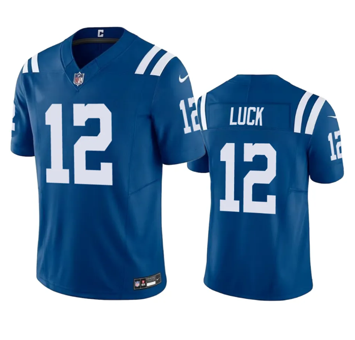 Men's Indianapolis Colts #12 Andrew Luck Blue 2023 F.U.S.E Vapor Untouchable Stitched Football Jerse