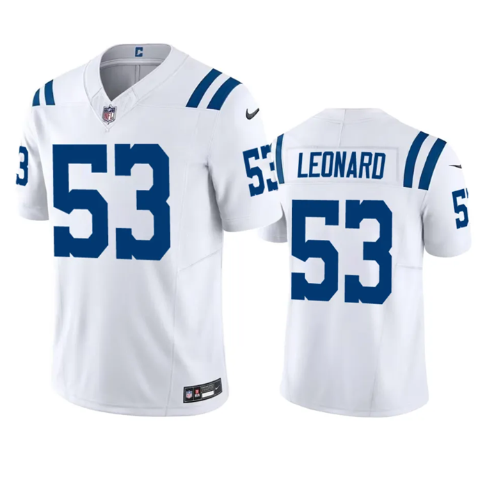 Men's Indianapolis Colts #53 Shaquille Leonard White 2023 F.U.S.E Vapor Untouchable Stitched Footbal