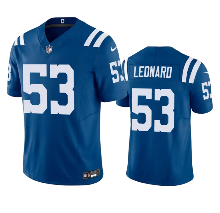 Men's Indianapolis Colts #53 Shaquille Leonard Blue 2023 F.U.S.E Vapor Untouchable Stitched Football - Click Image to Close