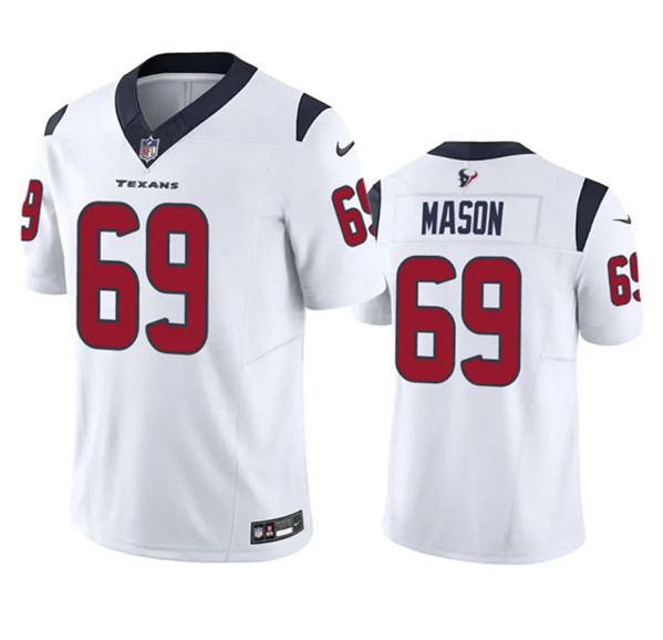 Men's Houston Texans #69 Shaq Mason White 2023 F.U.S.E Vapor Untouchable Stitched Football Jersey - Click Image to Close