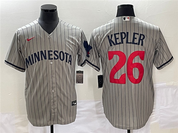 Men's Minnesota Twins #26 Max Kepler Gray Cool Base Stitched Baseball Jersey - Click Image to Close