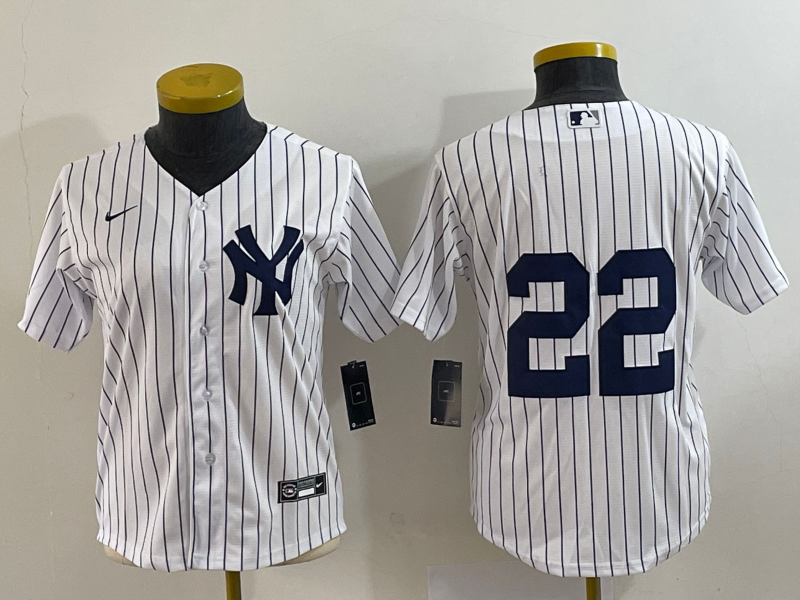Women's New York Yankees #22 Jacoby Ellsbury White Stitched Cool Base Nike Jersey - Click Image to Close