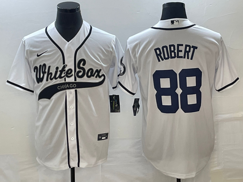 Men's Chicago White Sox #88 Luis Robert White Cool Base Stitched Baseball Jersey - Click Image to Close