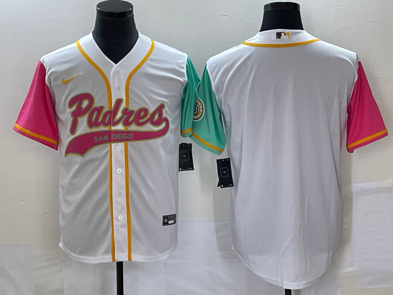 Men's San Diego Padres Blank White NEW 2023 City Connect Cool Base Stitched Jersey