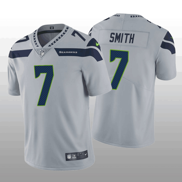 Men's Seattle Seahawks #7 Geno Smith Grey Vapor Untouchable Limited Stitched Jersey - Click Image to Close