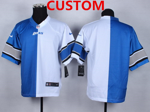 Men's Nike Detroit Lions Custom Light Blue/White Two Tone Elite Jersey - Click Image to Close