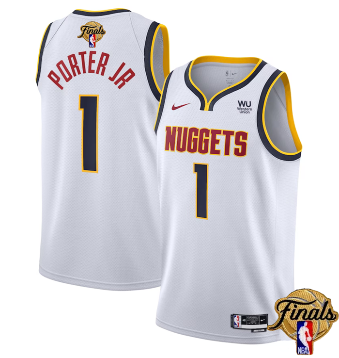 Men's Denver Nuggets #1 Michael Porter Jr. White 2023 Finals Association Edition Stitched Basketball