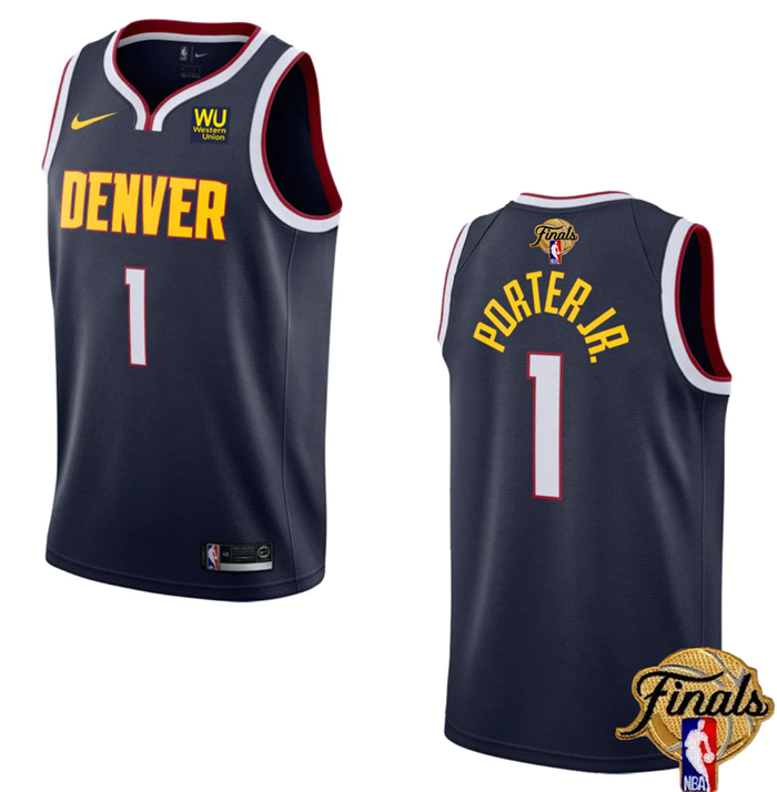 Men's Denver Nuggets #1 Michael Porter Jr. Navy 2023 Finals Icon Edition Stitched Basketball Jersey - Click Image to Close