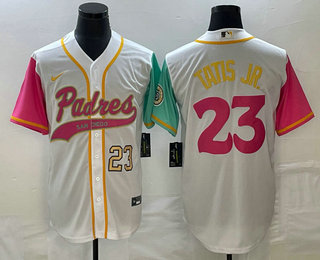 Men's San Diego Padres #23 Fernando Tatis Jr Number White NEW 2023 City Connect Cool Base Stitched J