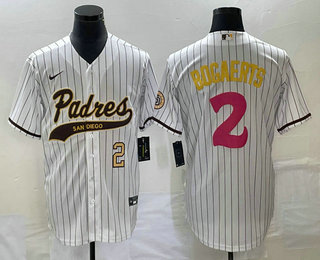 Men's San Diego Padres #2 Xander Bogaerts Number White NEW 2023 City Connect Cool Base Stitched Jers - Click Image to Close