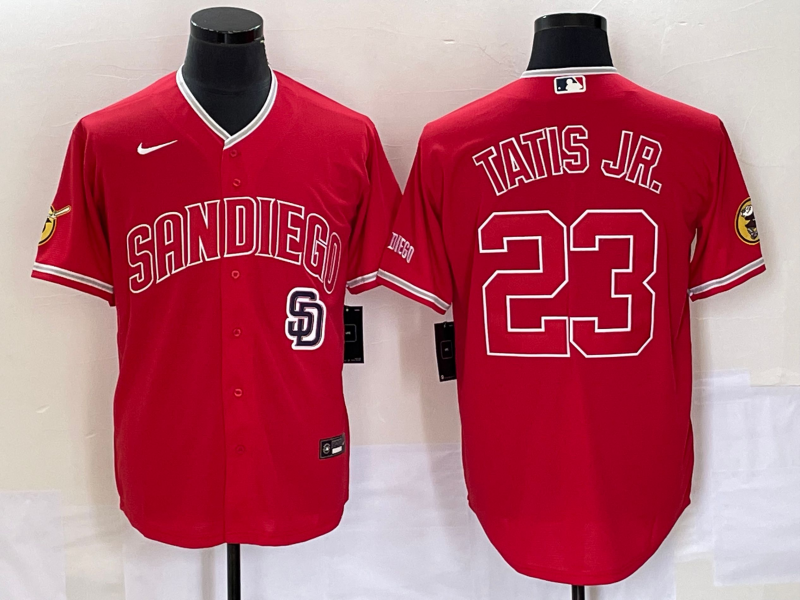 Men's San Diego Padres #23 Fernando Tatis Jr Red NEW 2023 Cool Base Stitched Jersey